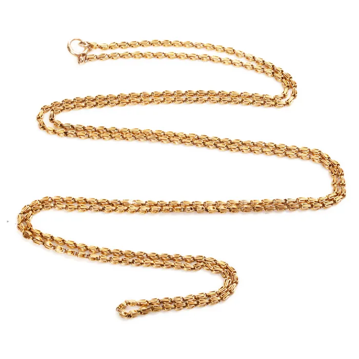 Bell Bird Antiques Victorian Era Long Gold Chain Necklaces