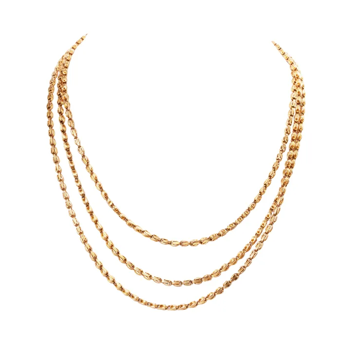 Bell Bird Antiques Victorian Era Long Gold Chain Necklaces