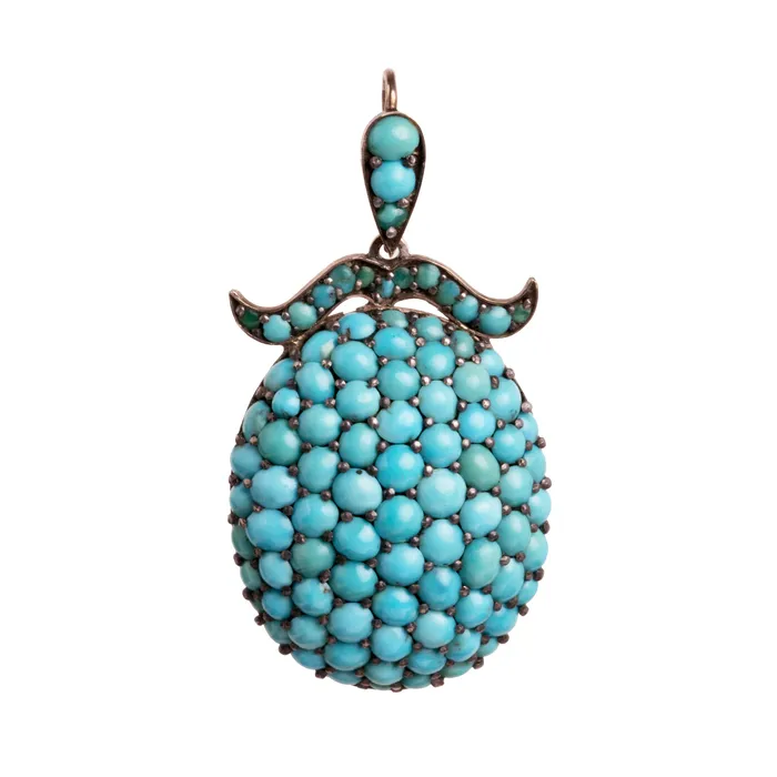 Bell Bird Antiques Victorian era turquoise pendant Necklaces