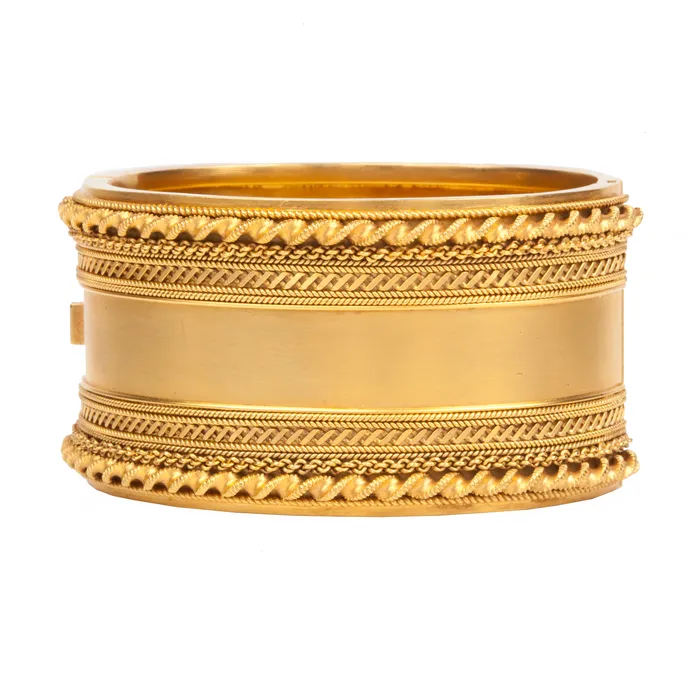 Bracelets Bell Bird Antiques Victorian Gilded Bangle Bracelet