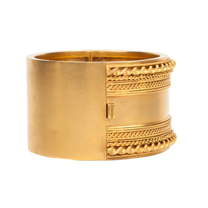 Bracelets Bell Bird Antiques Victorian Gilded Bangle Bracelet