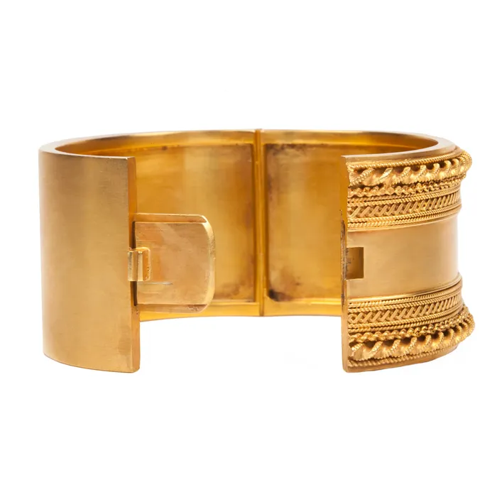 Bracelets Bell Bird Antiques Victorian Gilded Bangle Bracelet