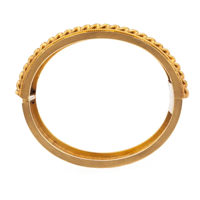 Bracelets Bell Bird Antiques Victorian Gilded Bangle Bracelet