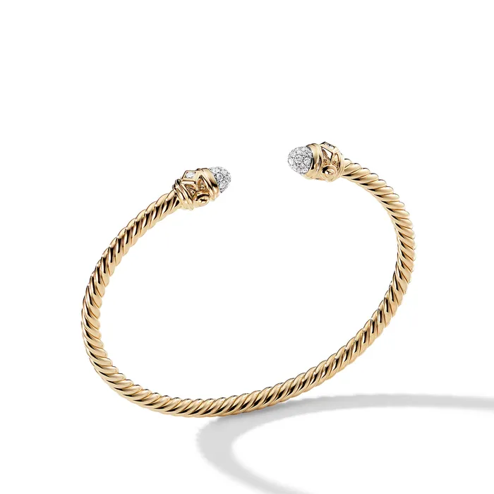 Bracelets Renaissance Cablespira Bracelet in 18K Yellow Gold with Diamonds 35mm David Yurman Bracelets Renaissance Cablespira Bracelet in 18K Yellow Gold with Diamonds 35mm David Yurman