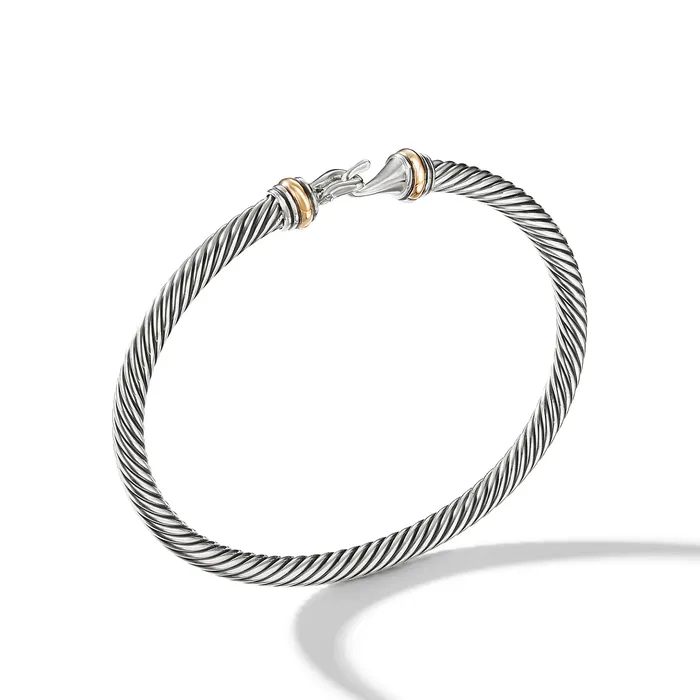 David Yurman Bracelets Buckle Classic Cable Bracelet in Sterling Silver with 18K Yellow Gold 4mm David Yurman Bracelets Buckle Classic Cable Bracelet in Sterling Silver with 18K Yellow Gold 4mm