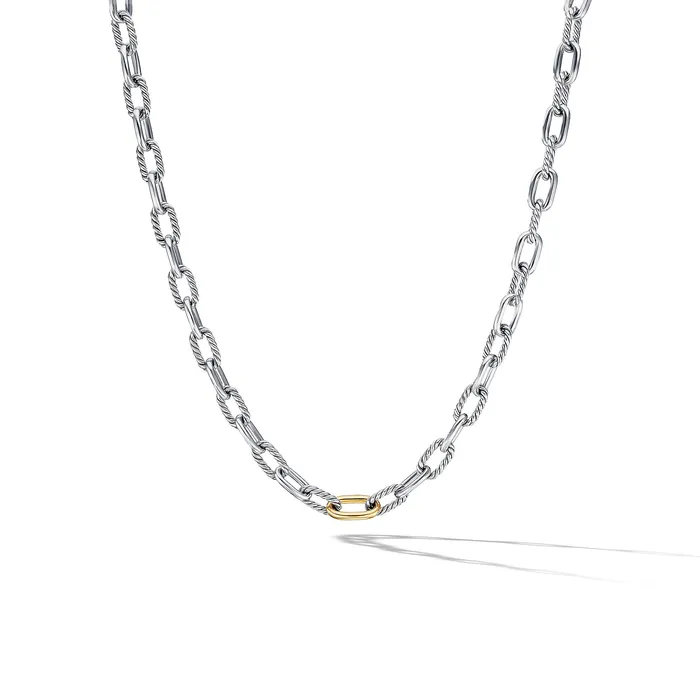 David Yurman Necklaces DY Madison Chain Necklace in Sterling Silver with 18K Yellow Gold 85mm David Yurman Necklaces DY Madison Chain Necklace in Sterling Silver with 18K Yellow Gold 85mm