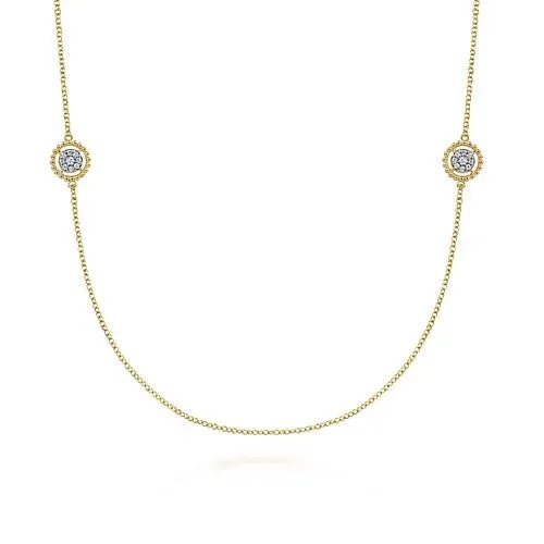 GABRIEL CO 14K Yellow Gold Bujukan Double Sided Diamond Station Necklace Necklaces GABRIEL CO 14K Yellow Gold Bujukan Double Sided Diamond Station Necklace Necklaces