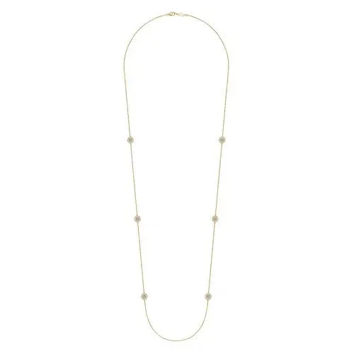 GABRIEL CO 14K Yellow Gold Bujukan Double Sided Diamond Station Necklace Necklaces GABRIEL CO 14K Yellow Gold Bujukan Double Sided Diamond Station Necklace Necklaces
