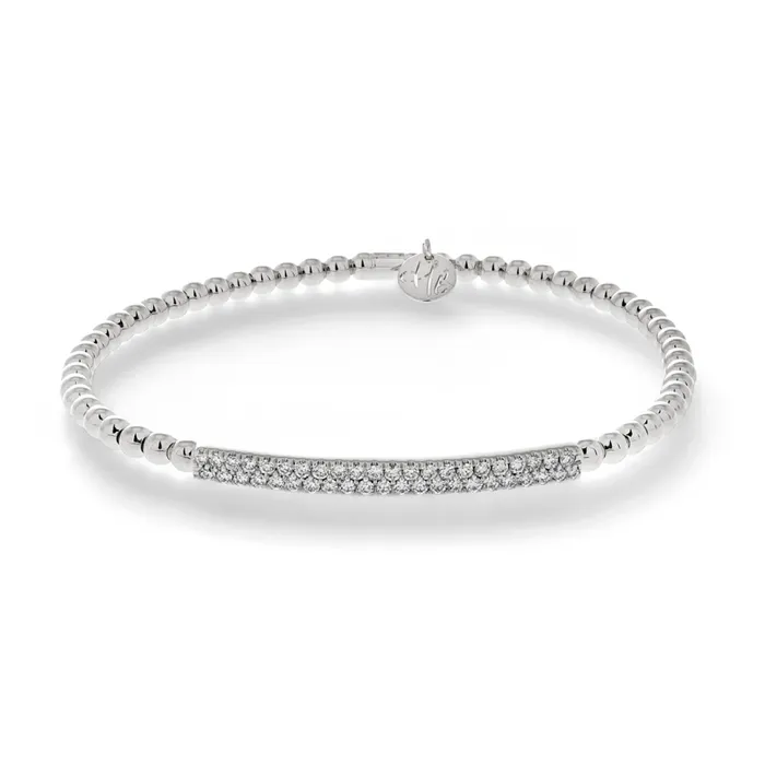 HULCHI BELLUNI Bracelets 2 Row Diamond Bar Bead Stretch Bracelet