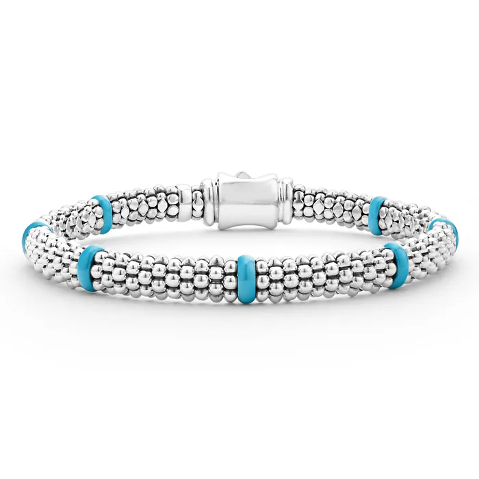 LAGOS Bracelets Blue Caviar Ceramic Station Caviar Bracelet 6mm