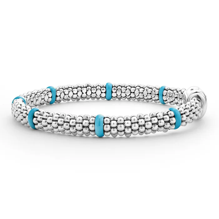 LAGOS Bracelets Blue Caviar Ceramic Station Caviar Bracelet 6mm