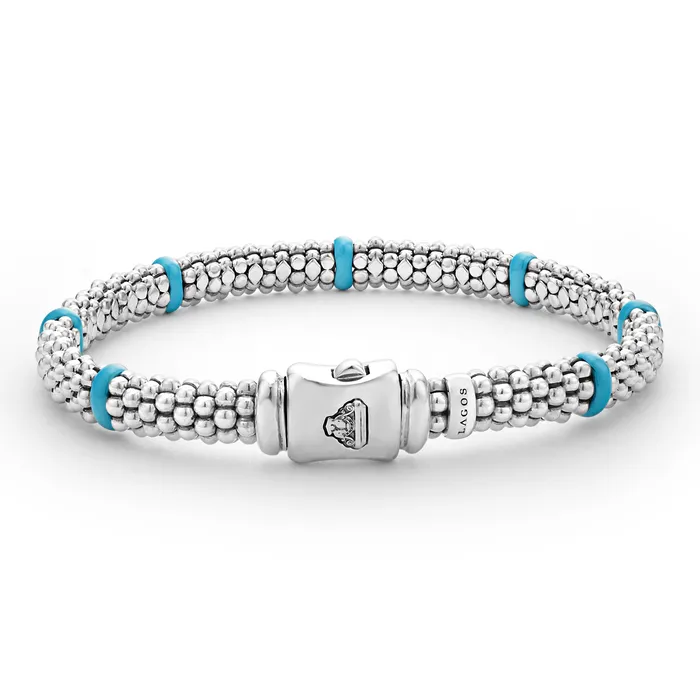 LAGOS Bracelets Blue Caviar Ceramic Station Caviar Bracelet 6mm