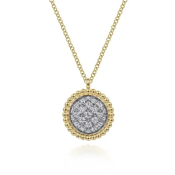 Necklaces 14K Yellow Gold Bujukan and Diamond Pave Pendant Necklace GABRIEL CO Necklaces 14K Yellow Gold Bujukan and Diamond Pave Pendant Necklace GABRIEL CO
