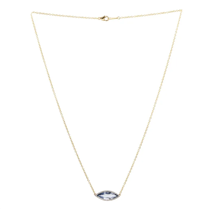 Necklaces Bell Bird In House Bell Bird Sapphire and Diamond Pendant Necklace