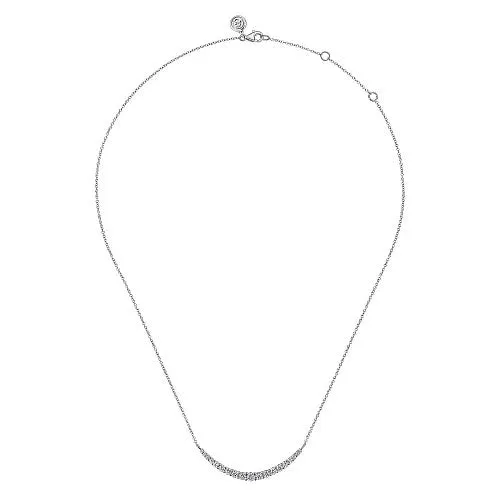 Necklaces GABRIEL CO 14K White Gold Prong Set Diamond Bar Necklace