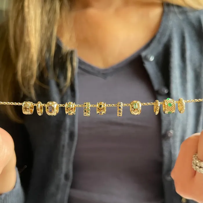 Sapphire And Emerald Wavy Spacer Bead NicoleHD Jewelry Necklaces Sapphire And Emerald Wavy Spacer Bead NicoleHD Jewelry Necklaces