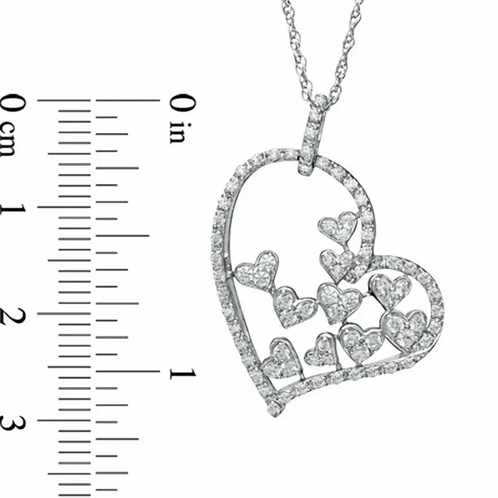 05 CT TW Natural Diamond Fluttering Heart Pendant in Sterling Silver Goldia Necklaces 05 CT TW Natural Diamond Fluttering Heart Pendant in Sterling Silver Goldia Necklaces