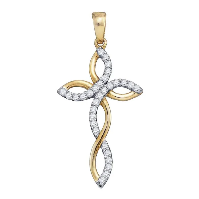 10k Yellow Gold Diamond Pave Cross Crucifix Pendant 13 Cttw gndatlanta Necklaces 10k Yellow Gold Diamond Pave Cross Crucifix Pendant 13 Cttw gndatlanta Necklaces