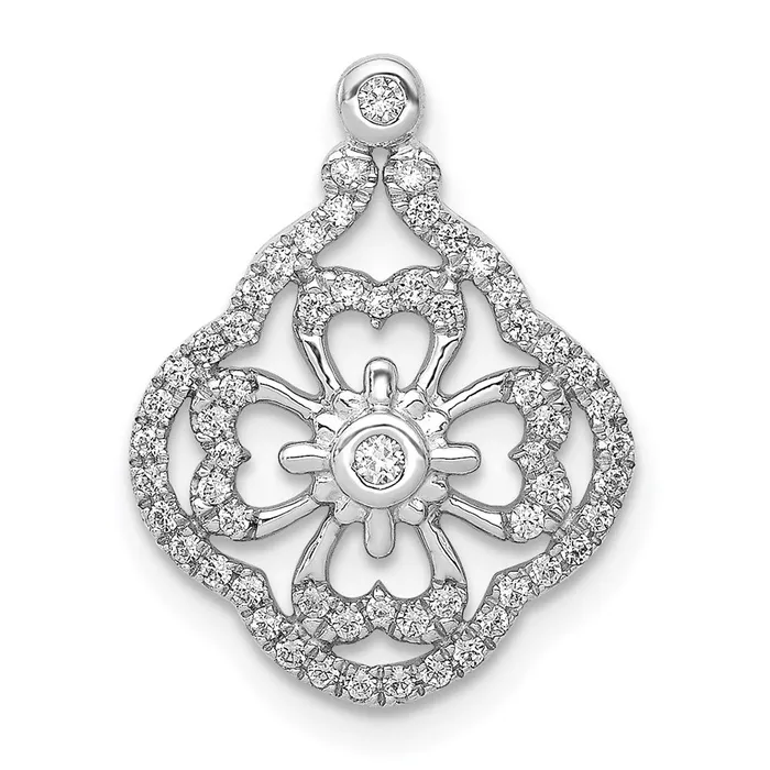 14k White Gold 14ct Real Diamond Fancy Chain Slide Goldia Necklaces