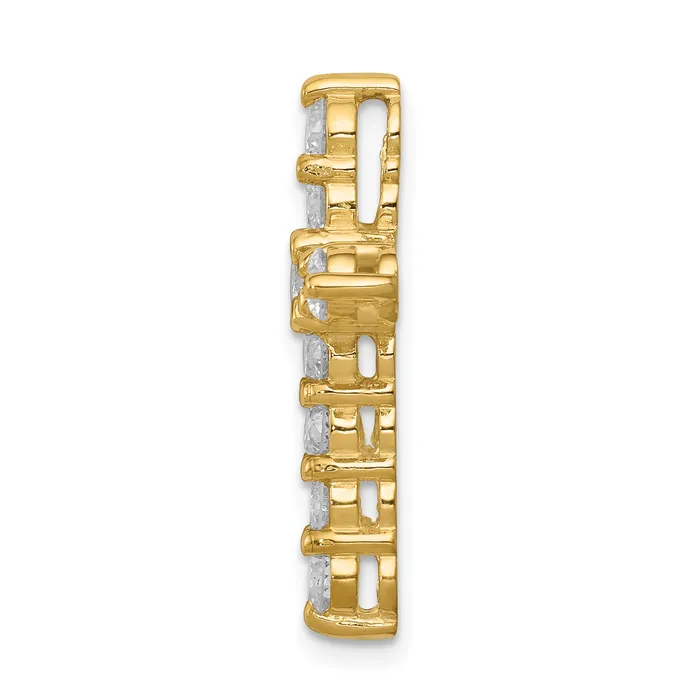 14k Yellow Gold 1 14 Ct Lab Grown Diamond VSSI G Cross Chain Slide Pendant Goldia Necklaces