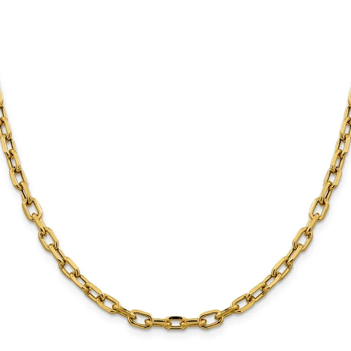 14K Yellow Gold 26 inch 49mm SemiSolid Diamondcut Open Link Cable with Lobster Clasp Chain Necklace MDS Necklaces 14K Yellow Gold 26 inch 49mm SemiSolid Diamondcut Open Link Cable with Lobster Clasp Chain Necklace MDS Necklaces
