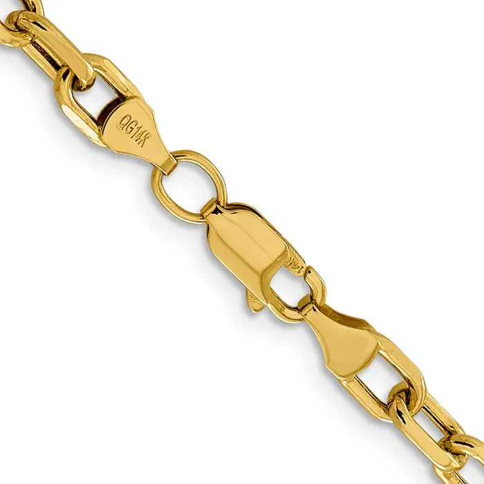 14K Yellow Gold 26 inch 49mm SemiSolid Diamondcut Open Link Cable with Lobster Clasp Chain Necklace MDS Necklaces 14K Yellow Gold 26 inch 49mm SemiSolid Diamondcut Open Link Cable with Lobster Clasp Chain Necklace MDS Necklaces