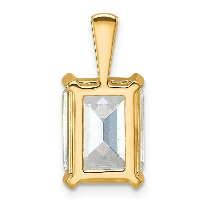 14k Yellow Gold 4 Ct Certified Lab Grown Diamond VSSI G Emerald Four Prong Pendant Goldia Necklaces