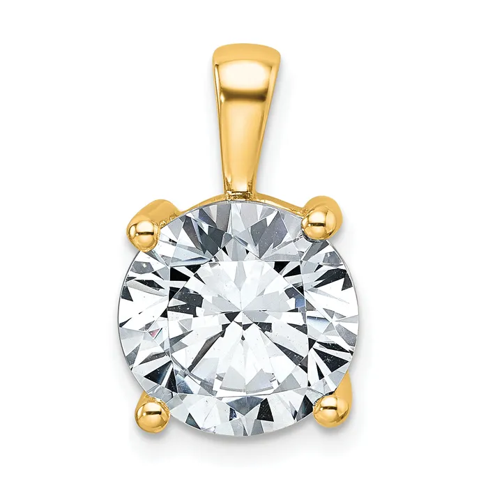 14k Yellow Gold 5 Ct Certified Lab Grown Diamond VSSI G Round Four Prong Pendant Goldia Necklaces 14k Yellow Gold 5 Ct Certified Lab Grown Diamond VSSI G Round Four Prong Pendant Goldia Necklaces