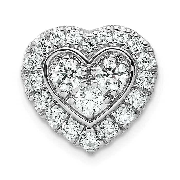 14k Yellow Gold White 78 Ct Lab Grown Diamond VSSI G Halo Heart Chain Slide Pendant Goldia Necklaces 14k Yellow Gold White 78 Ct Lab Grown Diamond VSSI G Halo Heart Chain Slide Pendant Goldia Necklaces