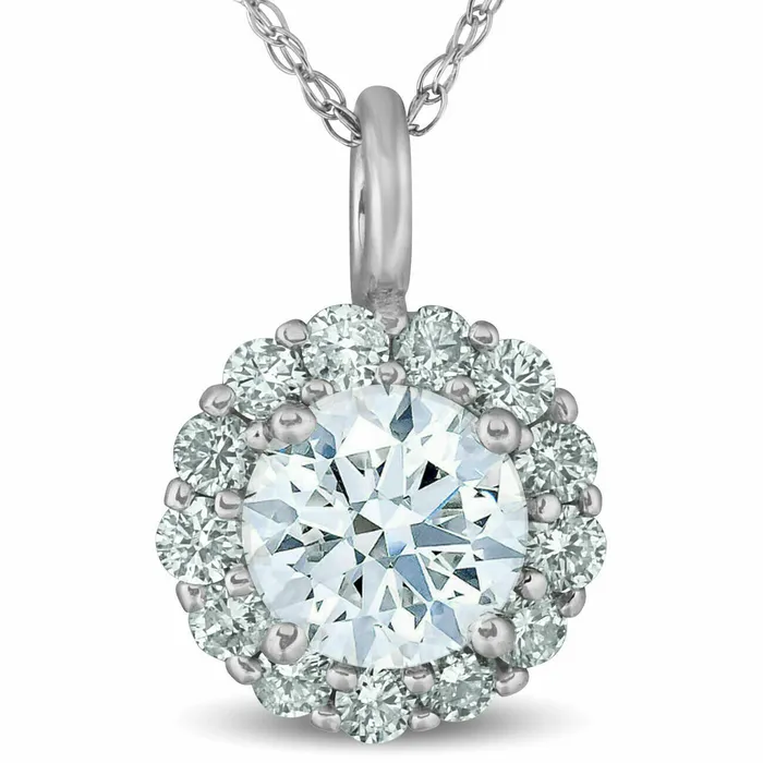 34 Ct Halo Diamond Pendant 14k White Gold 18 Chain Necklace Goldiacom Necklaces 34 Ct Halo Diamond Pendant 14k White Gold 18 Chain Necklace Goldiacom Necklaces
