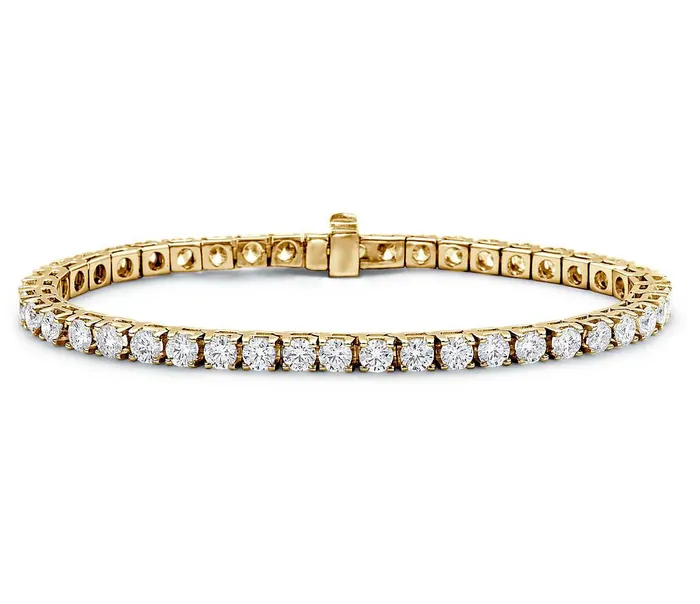 Bracelets Goldia 4 ct tw FourProng Diamond Tennis Bracelet in 18K Yellow Gold CUSTOM ORDER Bracelets Goldia 4 ct tw FourProng Diamond Tennis Bracelet in 18K Yellow Gold CUSTOM ORDER