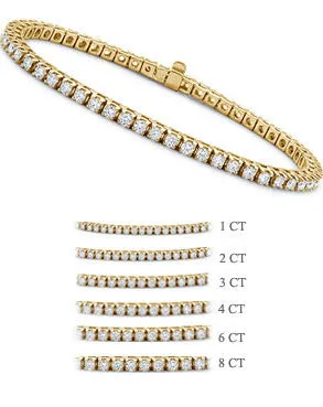 Bracelets Goldia 4 ct tw FourProng Diamond Tennis Bracelet in 18K Yellow Gold CUSTOM ORDER