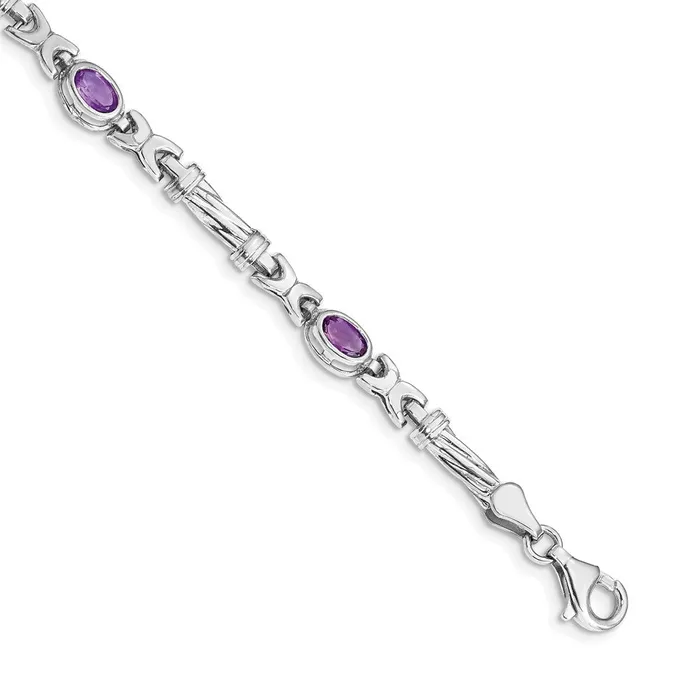 Bracelets goldiaca 14k White Gold Amethyst Bracelet