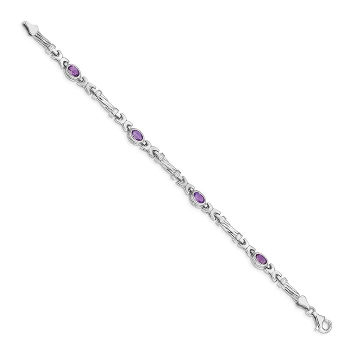 Bracelets goldiaca 14k White Gold Amethyst Bracelet