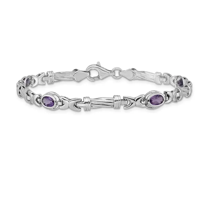 Bracelets goldiaca 14k White Gold Amethyst Bracelet