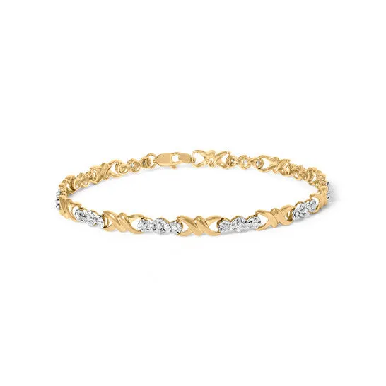 Bracelets JMS always Original Haus of Brilliance 10k Yellow Gold 13 Cttw Diamond 3 Stone and XLink Bracelet IJ Color I1I2 Clarity 750 Inches Bracelets JMS always Original Haus of Brilliance 10k Yellow Gold 13 Cttw Diamond 3 Stone and XLink Bracelet IJ Color I1I2 Clarity 750 Inches
