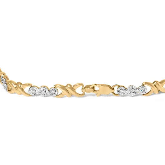 Bracelets JMS always Original Haus of Brilliance 10k Yellow Gold 13 Cttw Diamond 3 Stone and XLink Bracelet IJ Color I1I2 Clarity 750 Inches Bracelets JMS always Original Haus of Brilliance 10k Yellow Gold 13 Cttw Diamond 3 Stone and XLink Bracelet IJ Color I1I2 Clarity 750 Inches