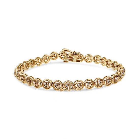 Bracelets JMS always Original Haus of Brilliance 14K Yellow Gold Plated 925 Sterling Silver 110 Cttw Diamond Open Circle Wheel Link 7 Tennis Bracelet Bracelets JMS always Original Haus of Brilliance 14K Yellow Gold Plated 925 Sterling Silver 110 Cttw Diamond Open Circle Wheel Link 7 Tennis Bracelet