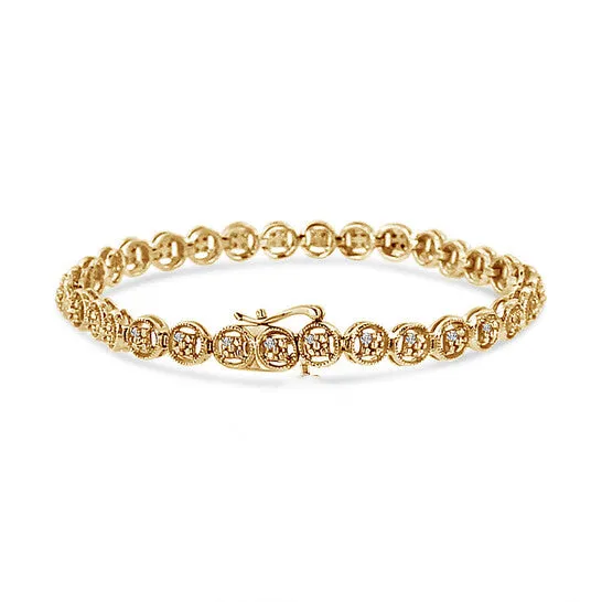 Bracelets JMS always Original Haus of Brilliance 14K Yellow Gold Plated 925 Sterling Silver 110 Cttw Diamond Open Circle Wheel Link 7 Tennis Bracelet Bracelets JMS always Original Haus of Brilliance 14K Yellow Gold Plated 925 Sterling Silver 110 Cttw Diamond Open Circle Wheel Link 7 Tennis Bracelet