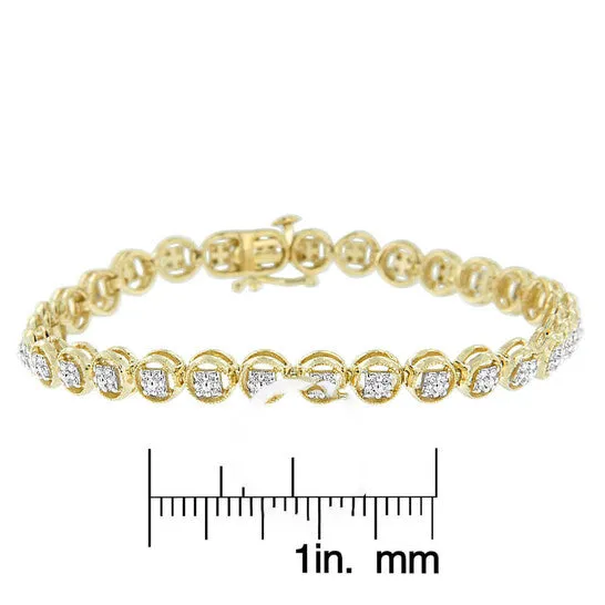 Bracelets JMS always Original Haus of Brilliance 14K Yellow Gold Plated 925 Sterling Silver 110 Cttw Diamond Open Circle Wheel Link 7 Tennis Bracelet Bracelets JMS always Original Haus of Brilliance 14K Yellow Gold Plated 925 Sterling Silver 110 Cttw Diamond Open Circle Wheel Link 7 Tennis Bracelet