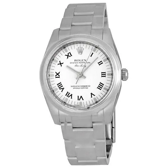 Bracelets JMS always Original Rolex Oyster Perpetual AirKing White Dial Stainless Steel Bracelet Automatic Mens Watch 114200WRO Bracelets JMS always Original Rolex Oyster Perpetual AirKing White Dial Stainless Steel Bracelet Automatic Mens Watch 114200WRO