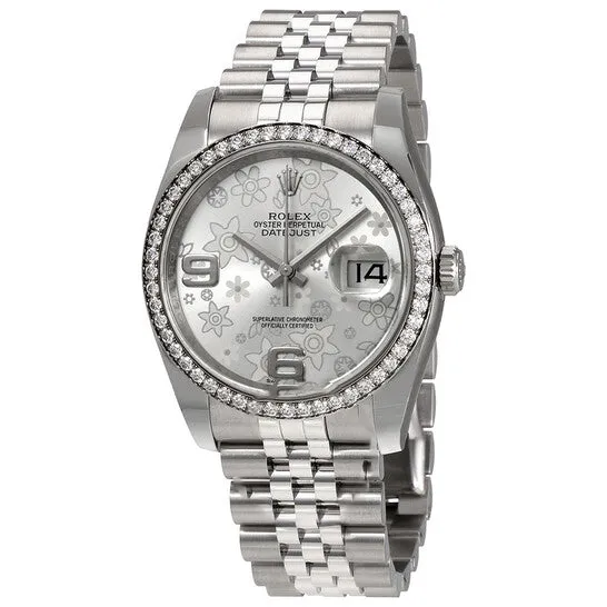 Bracelets Original Rolex Oyster Perpetual Datejust 36 Silver Floral Dial Stainless Steel Jubilee Bracelet Automatic Ladies Watch 116244SFAJ JMS always Bracelets Original Rolex Oyster Perpetual Datejust 36 Silver Floral Dial Stainless Steel Jubilee Bracelet Automatic Ladies Watch 116244SFAJ JMS always