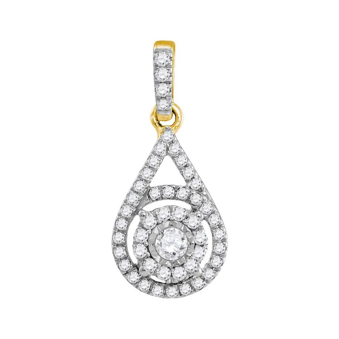 gndatlanta Necklaces 10k Yellow Gold Round Diamond Solitaire Circle Frame Pendant 14 Cttw gndatlanta Necklaces 10k Yellow Gold Round Diamond Solitaire Circle Frame Pendant 14 Cttw