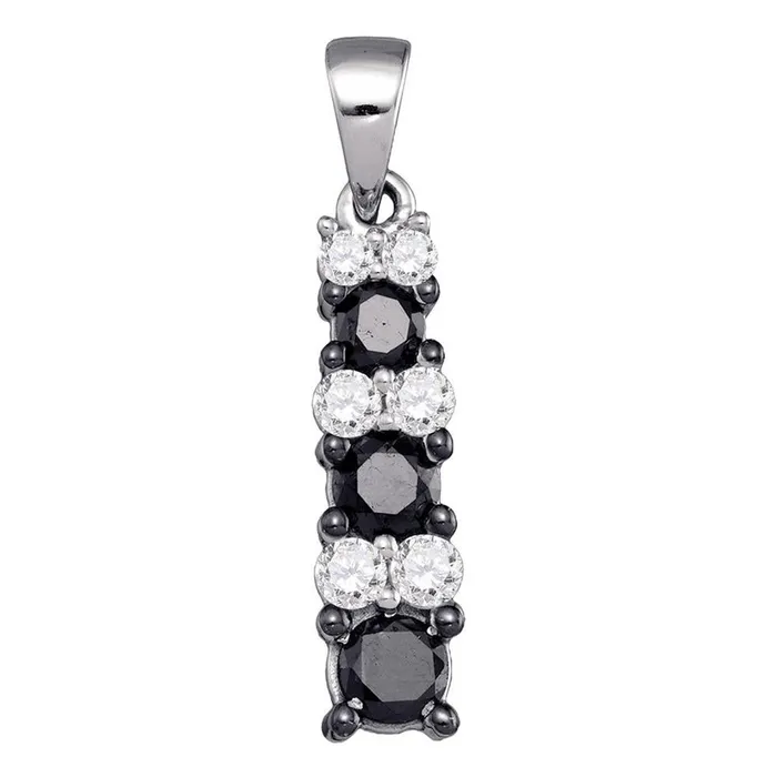 gndatlanta Necklaces 14k White Gold Round Black Diamond Fashion Pendant 34 Cttw gndatlanta Necklaces 14k White Gold Round Black Diamond Fashion Pendant 34 Cttw