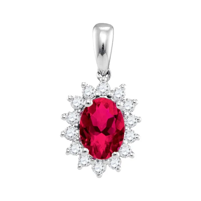 gndatlanta Necklaces 14k White Gold Round Ruby Solitaire Pendant 113 Cttw gndatlanta Necklaces 14k White Gold Round Ruby Solitaire Pendant 113 Cttw