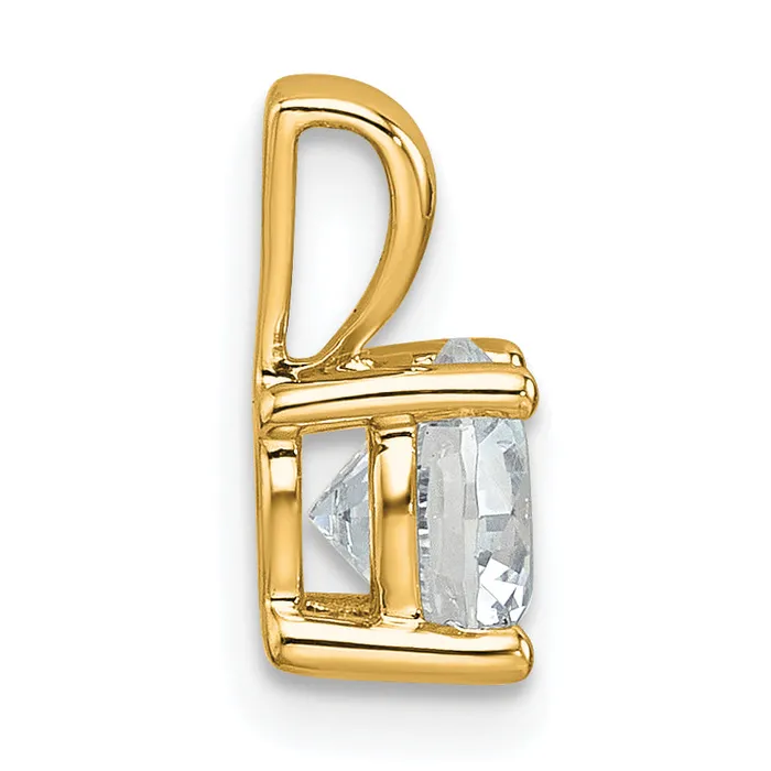 Goldia 14k Yellow Gold 1 Ct Certified Lab Grown Diamond VSSI G Round Four Prong Pendant Necklaces