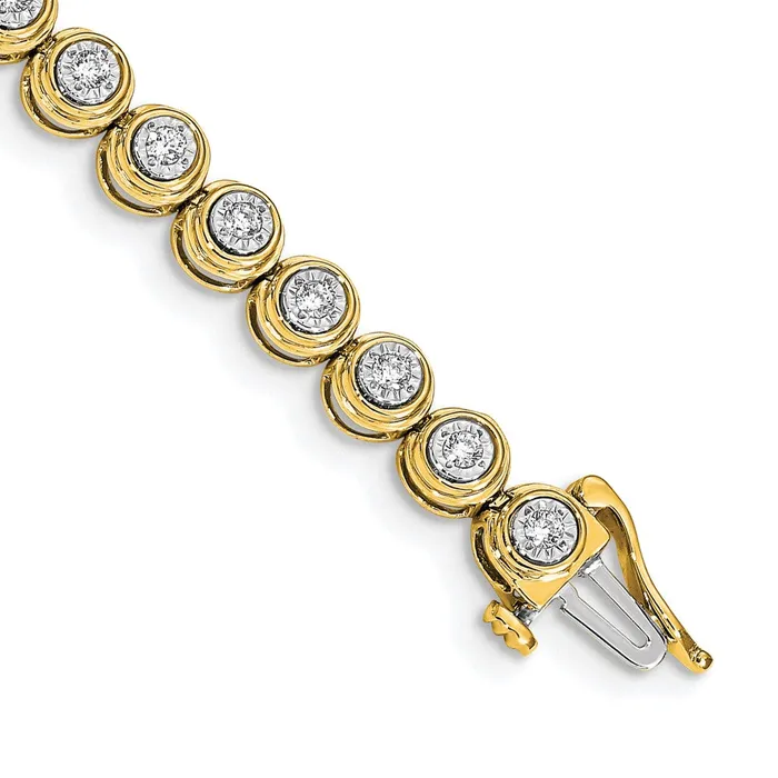 goldiaca 14k Yellow Gold Natural Diamond Circle Link Bracelet Bracelets goldiaca 14k Yellow Gold Natural Diamond Circle Link Bracelet Bracelets