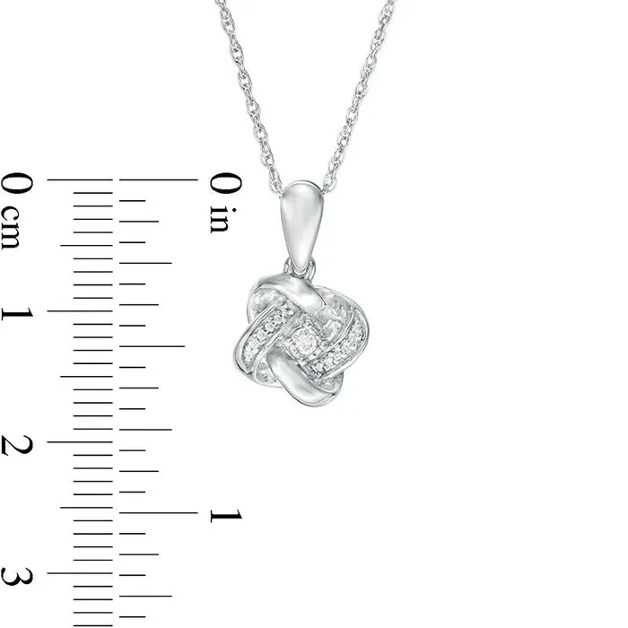 Goldia Necklaces 005 CT TW Natural Diamond Love Knot Pendant in 10K White Gold Goldia Necklaces 005 CT TW Natural Diamond Love Knot Pendant in 10K White Gold