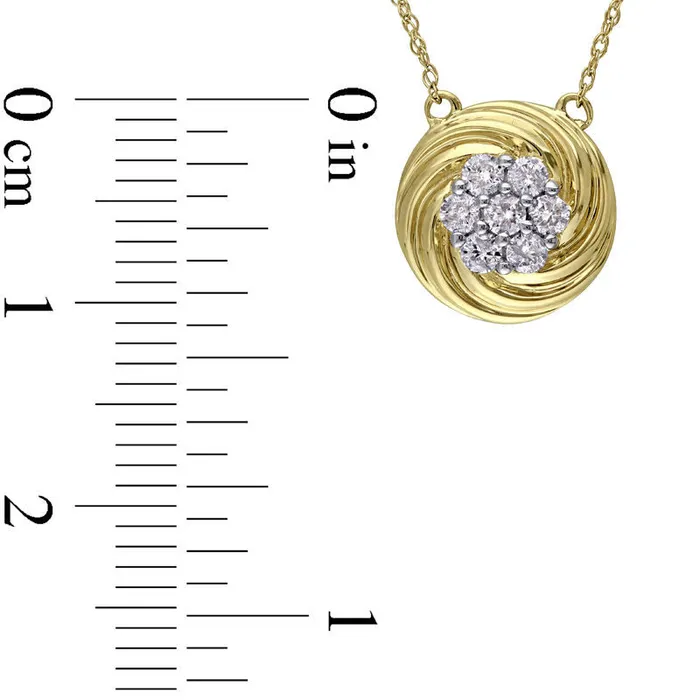 Goldia Necklaces 025 CT TW Composite Natural Diamond Swirl Frame Necklace in 10K Yellow Gold 17 Goldia Necklaces 025 CT TW Composite Natural Diamond Swirl Frame Necklace in 10K Yellow Gold 17