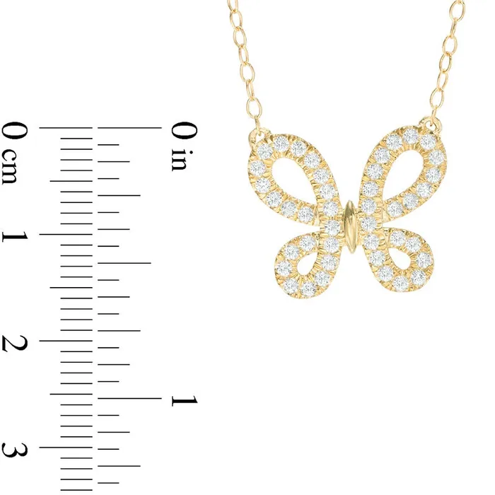 Goldia Necklaces 05 CT TW Natural Diamond Butterfly Necklace in 14K Gold Goldia Necklaces 05 CT TW Natural Diamond Butterfly Necklace in 14K Gold